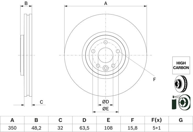 Brake Disc 0 986 479 G33 - image 2