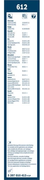 Wiper blade set BOSCH 2psc 3397010413 - image 2