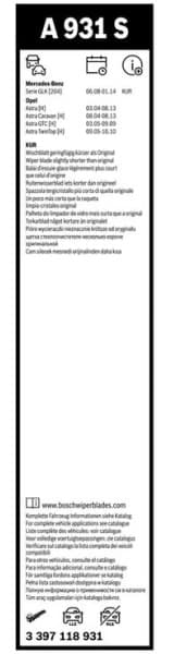 Wiper blade set BOSCH 2psc 3397118931 - image 5