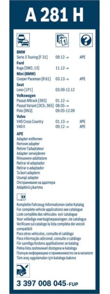 Wiper blade BOSCH, 1psc 3397008045 - image 12