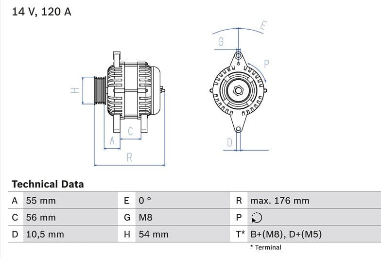 Alternator 0986046150 - image 2
