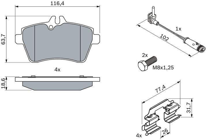 Brake Pad Set, disc brake 0986494290 - image 15