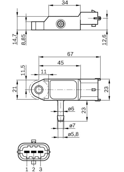Sensor, boost pressure 0281002593 - image 13