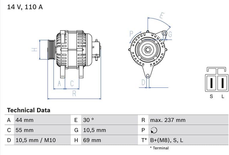 Alternator 0986080640 - image 2