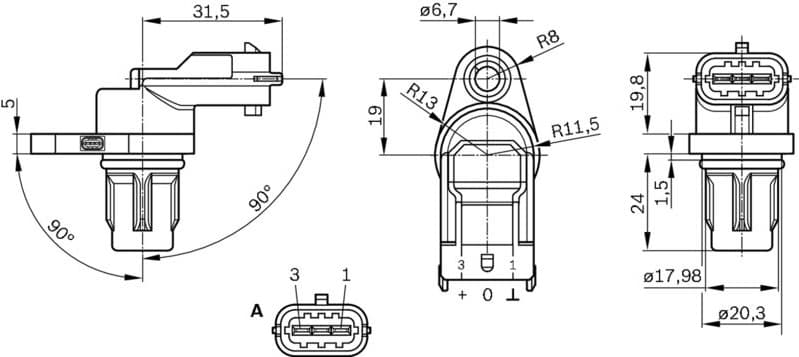 Sensor, camshaft position 0281002667 - image 12