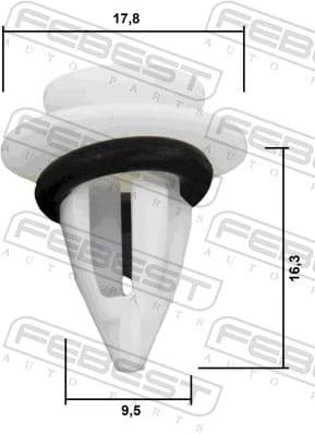 Clip, trim/protection strip 88570-178 - image 2