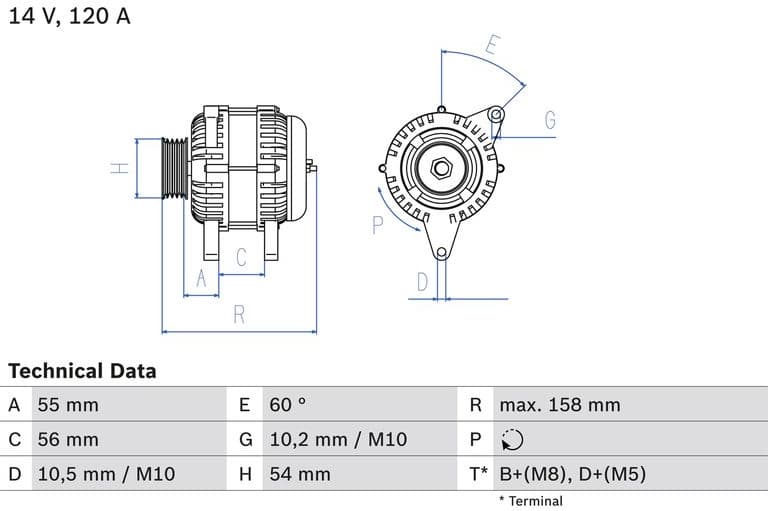Alternator 0986047330 - image 3
