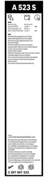 Wiper blade set BOSCH 2psc 3397007523 - image 5