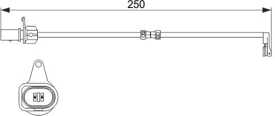 Warning Contact, brake pad wear 1 987 474 510 - image 2