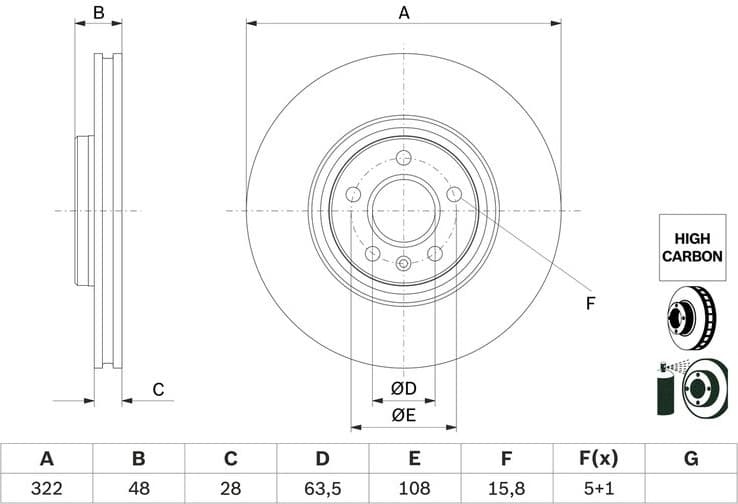 Brake Disc 0 986 479 F90 - image 2
