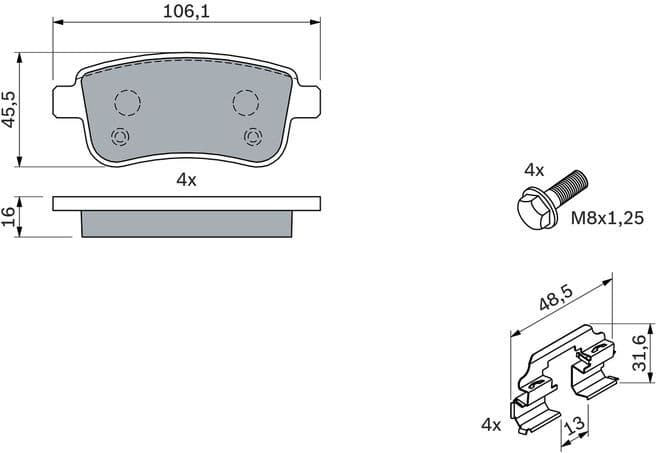 Brake Pad Set, disc brake 0986494384 - image 14