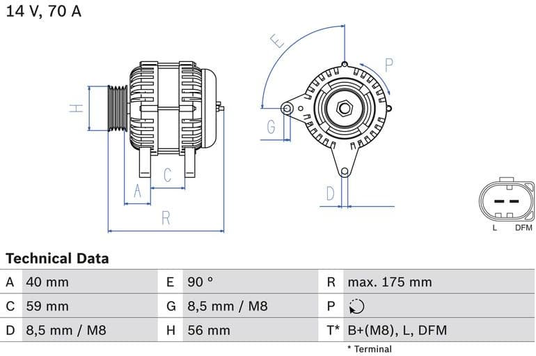 Alternator 0986042600 - image 3