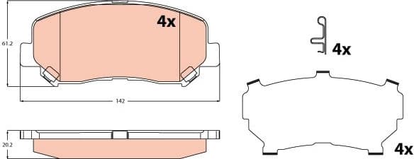Brake Pad Set, disc brake GDB2246
