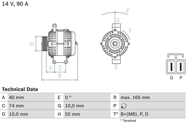 Alternator 0986080320 - image 3