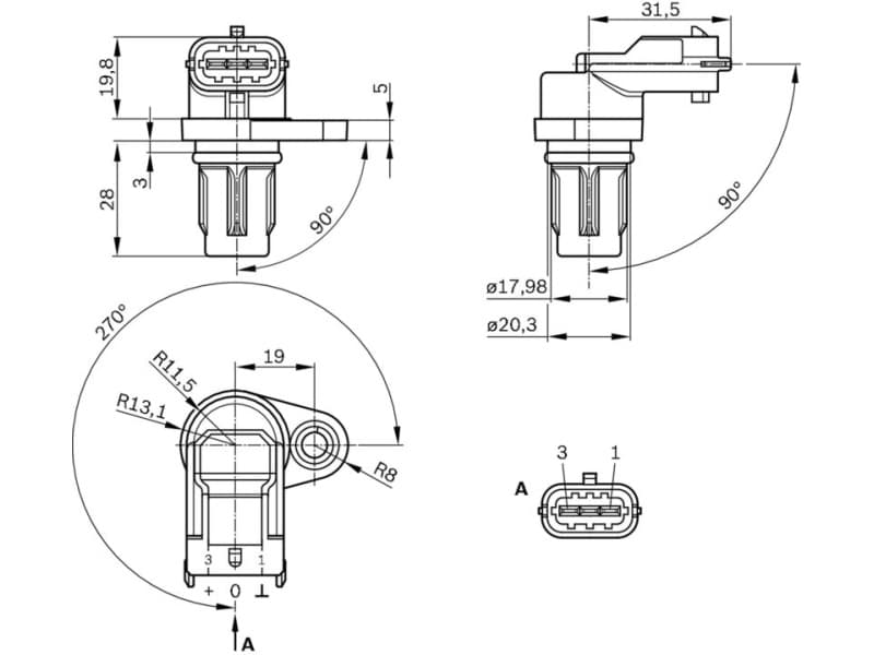 Sensor, camshaft position 0232103097 - image 9
