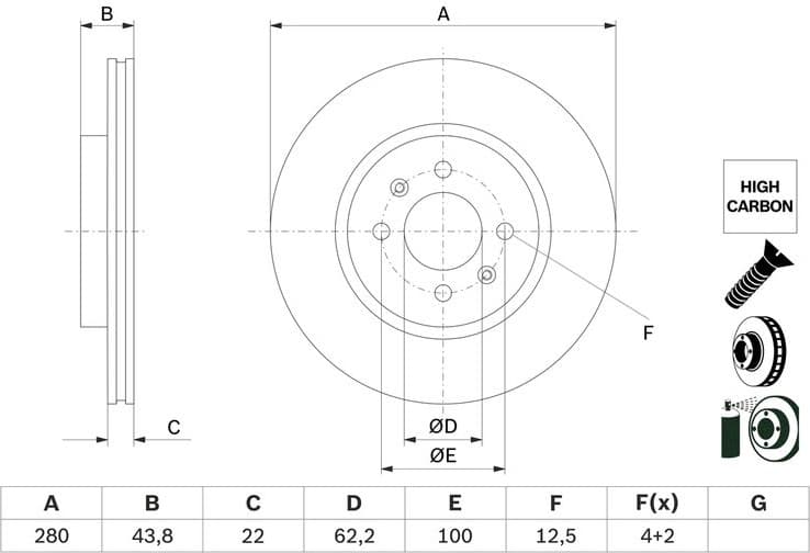 Brake Disc 0986479E98 - image 2