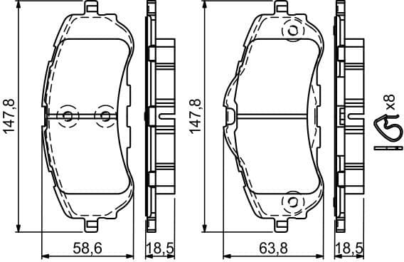 Brake Pad Set, disc brake 0986494714 - image 8