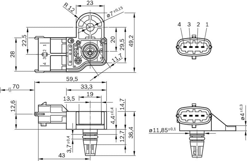 Sensor, intake manifold pressure 0261230245 - image 15