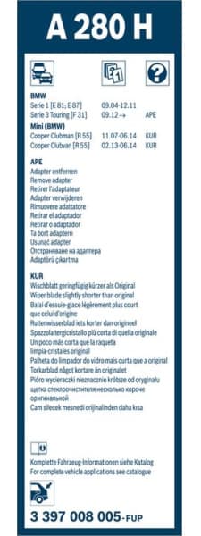 Wiper blade BOSCH, 1psc 3397008005 - image 12