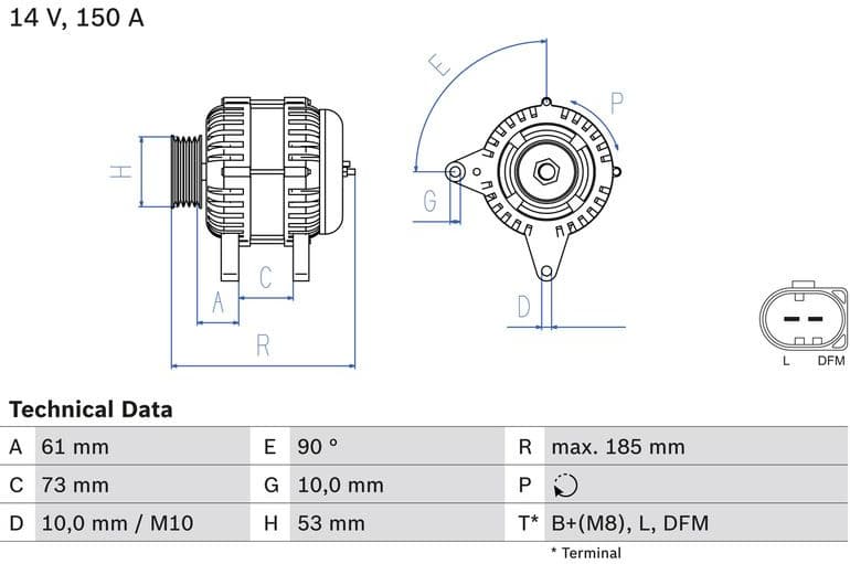 Alternator 0986048921 - image 3