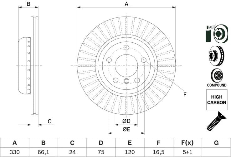Brake Disc 0986479E07 - image 7