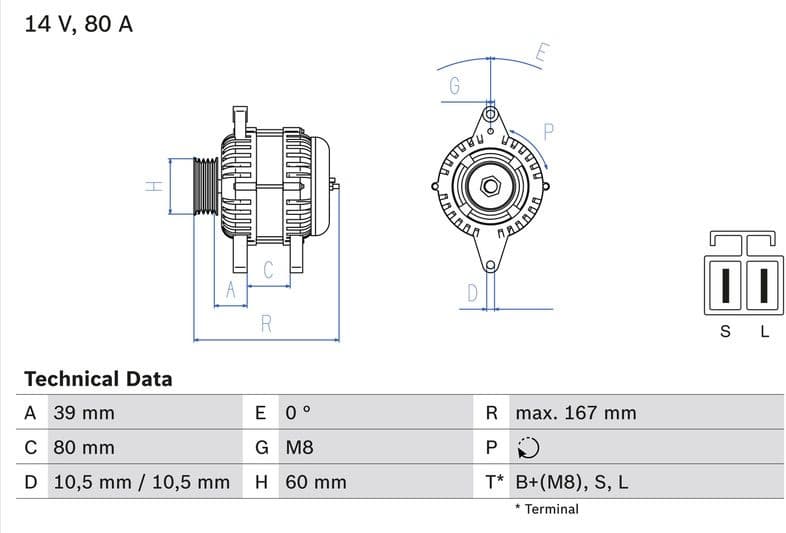Alternator 0986045701 - image 3