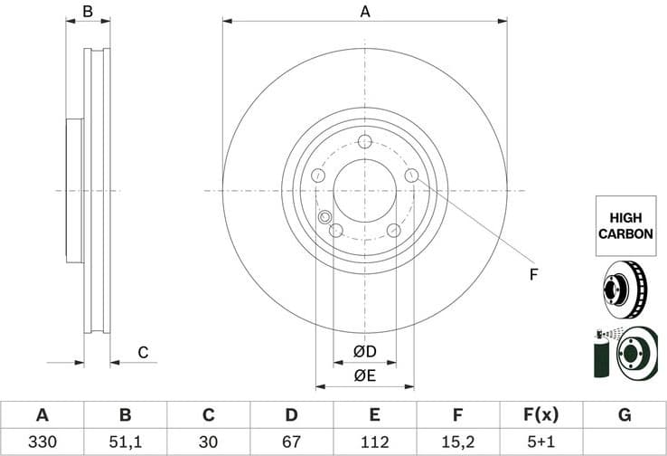 Brake Disc 0 986 479 H34 - image 2