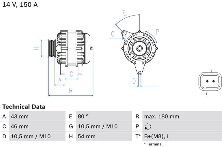 Alternator 0986046240 - image 3