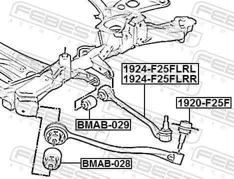 Control/Trailing Arm, wheel suspension 1924-F25FLRR