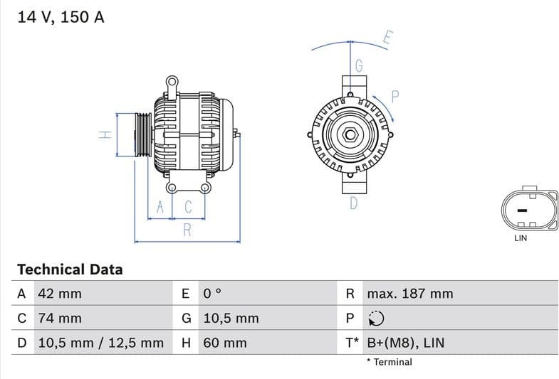 Alternator 0986082330 - image 3