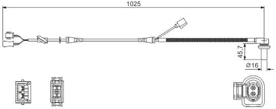 Sensor, wheel speed 0986594002 - image 3