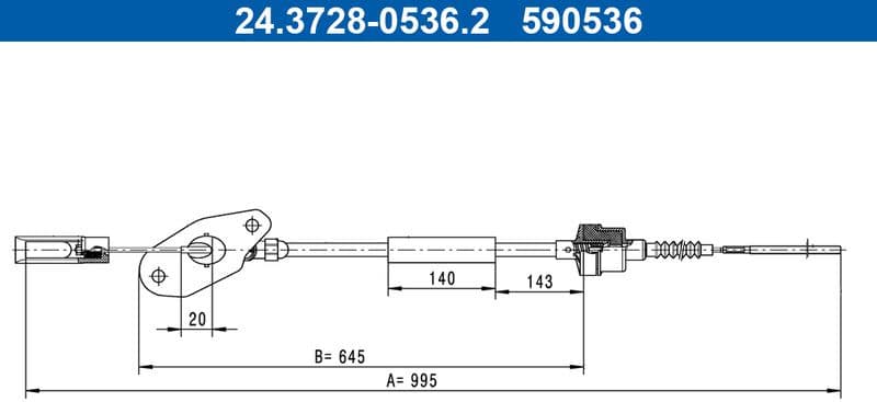 Cable Pull, clutch control 24.3728-0536.2