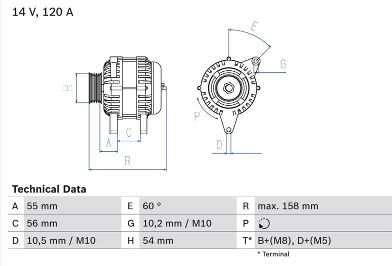 Alternator 0986044410 - image 3