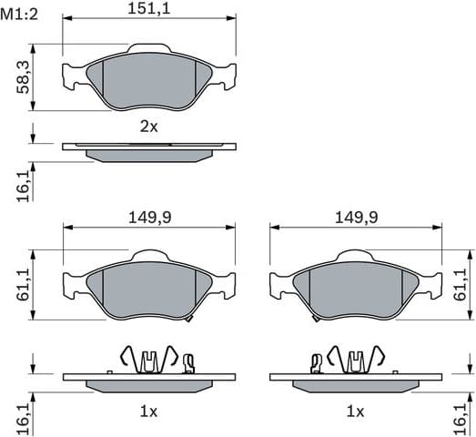 Brake Pad Set, disc brake 0986494101 - image 8