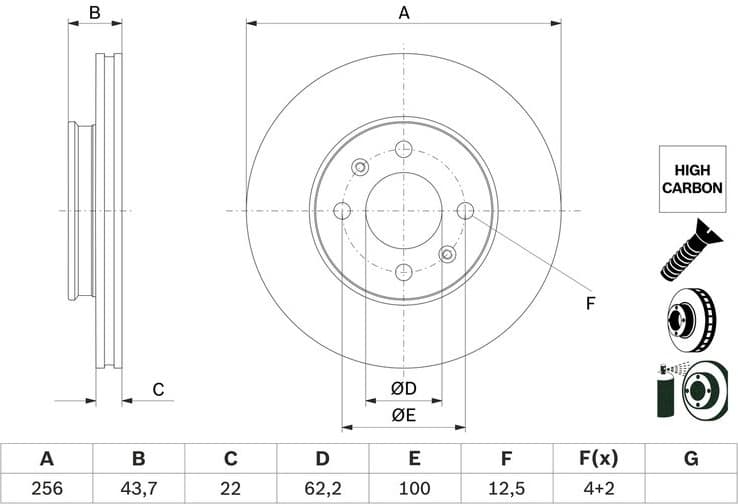 Brake Disc 0 986 479 F29 - image 2