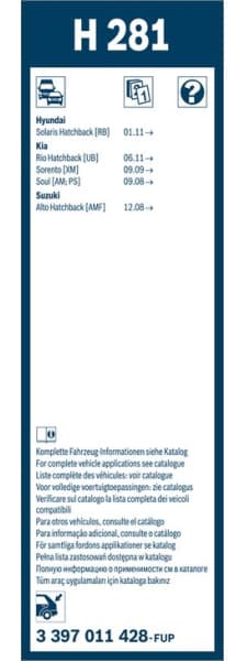 Wiper blade BOSCH, 1psc 3397011428 - image 2