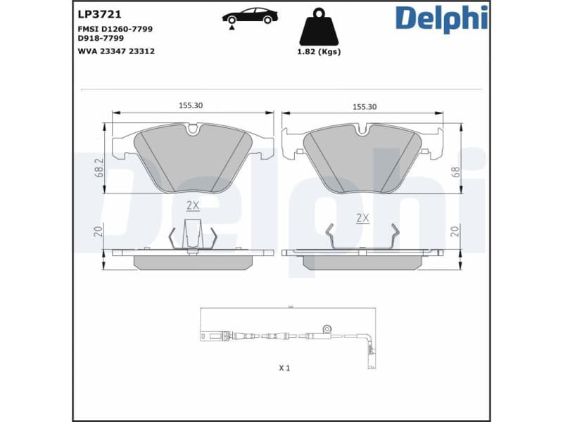 Brake Pad Set, disc brake LP3721