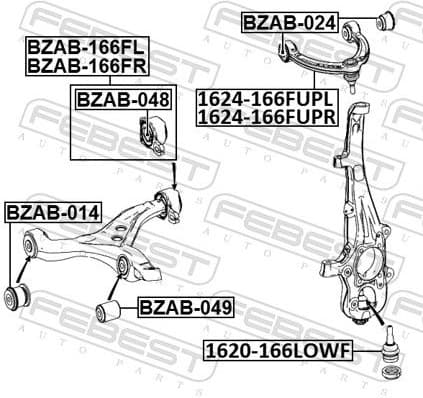 Control/Trailing Arm, wheel suspension 1624-166FUPR