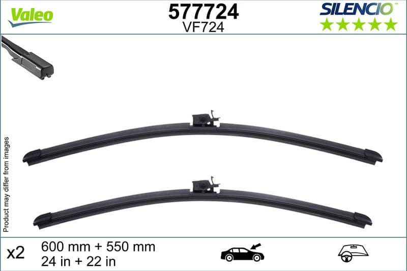 Wiper Blade SILENCIO FLAT BLADE SET 577724
