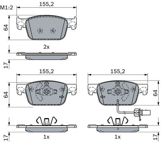 Brake Pad Set, disc brake 0 986 424 433 - image 2