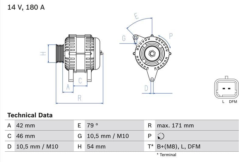 Alternator 0986080660 - image 2