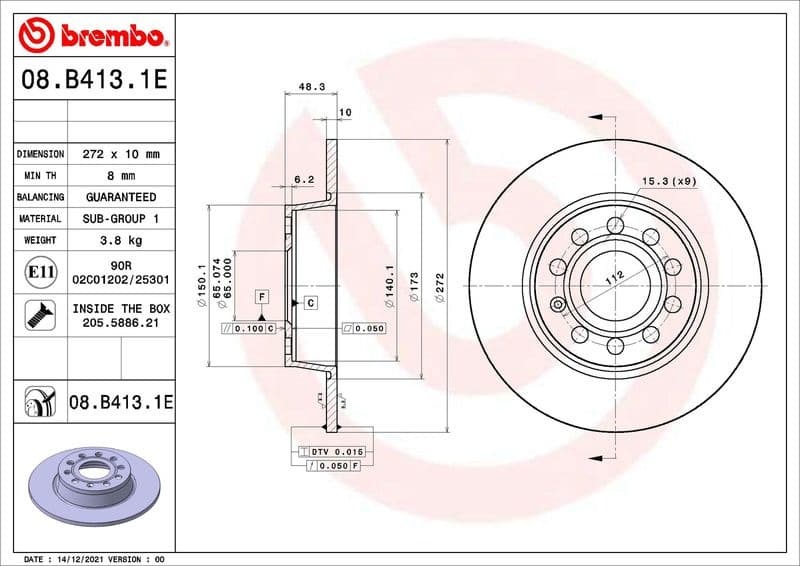 Brake Kit, disc brake BEYOND LINE - EV KT 08 025