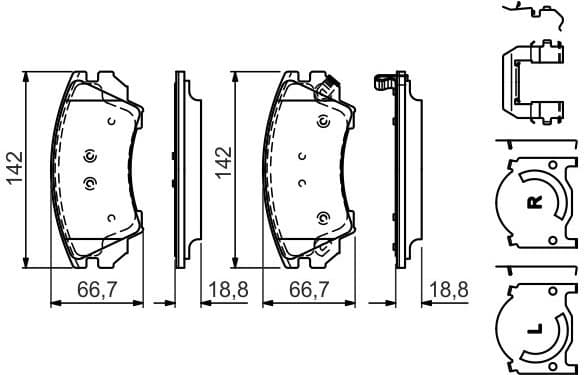 Brake Pad Set, disc brake 0986494609 - image 2