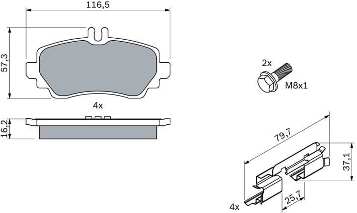 Brake Pad Set, disc brake 0986424469 - image 12