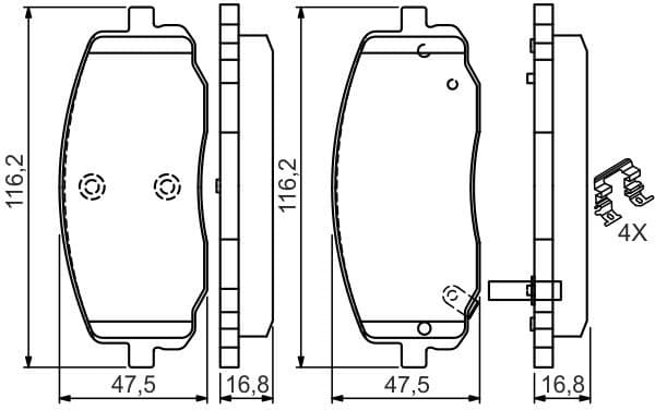 Brake Pad Set, disc brake 0986494594 - image 6
