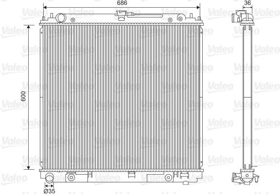 Radiator, engine cooling 701610