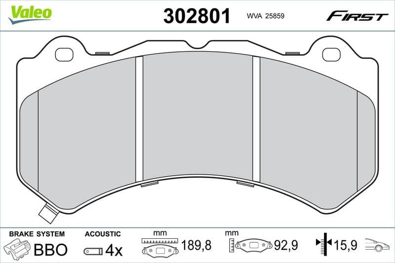 Brake Pad Set, disc brake ESSENTIAL 302801