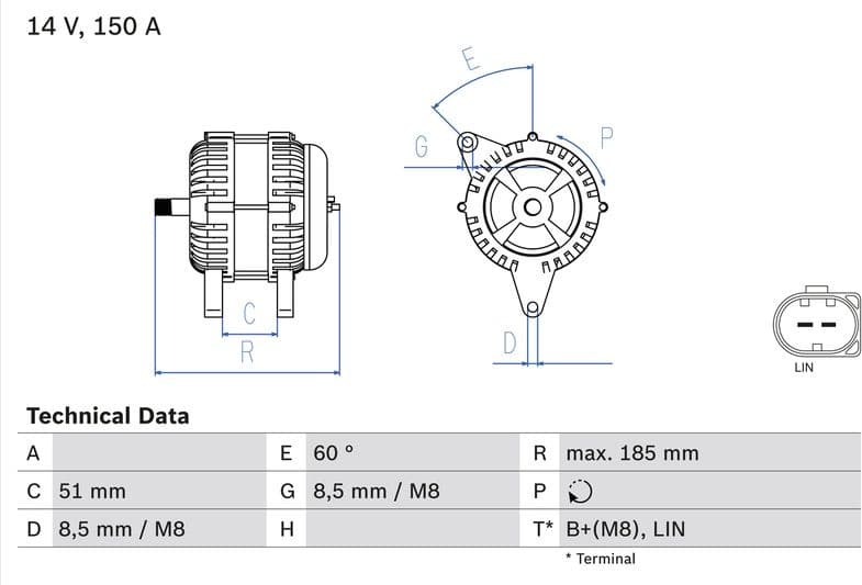 Alternator 0986048380 - image 2