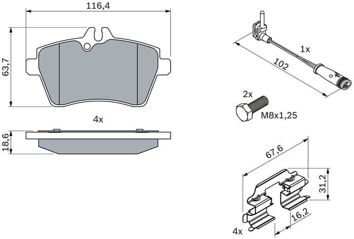 Brake Pad Set, disc brake 0986494087 - image 8