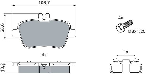 Brake Pad Set, disc brake 0986494664 - image 2